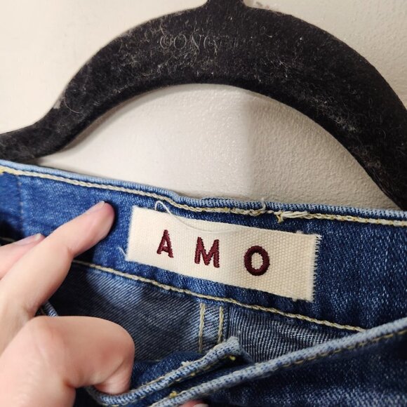 AMO Denime Florence Pleated Wide Leg Wistful Wash - Picture 3 of 6